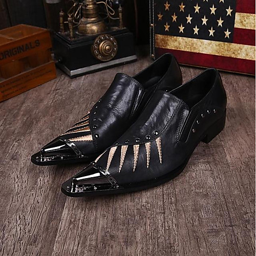 

Men's Loafers & Slip-Ons Dress Shoes Vintage Classic Daily Party & Evening Office & Career Nappa Leather Handmade Non-slipping Wear Proof Black Spring Summer / EU40