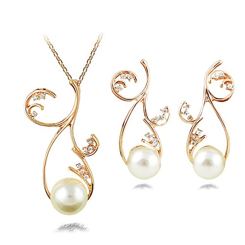 

Women's Drop Earrings Pendant Necklace Ladies Classic Fashion Imitation Pearl Imitation Diamond Earrings Jewelry Gold For Formal