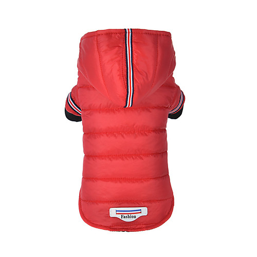 

Dog Coat Puffer / Down Jacket Winter Dog Clothes Breathable Red Gray Costume Cotton Solid Colored Stylish XS S M L XL