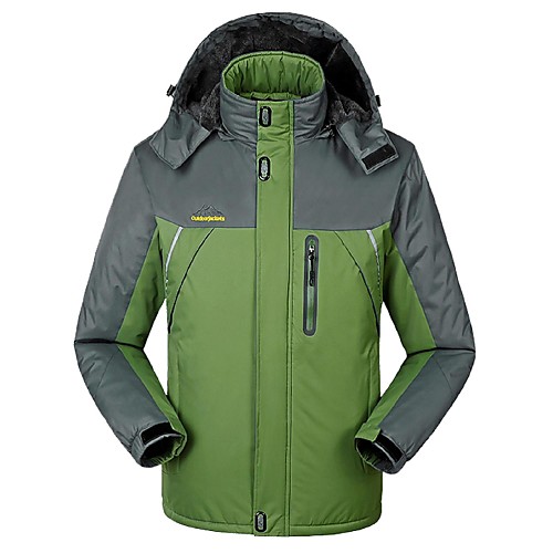 

Men's Hiking Jacket Winter Outdoor Windproof Breathable Rain Waterproof Wear Resistance Winter Jacket Top Full Length Visible Zipper Camping / Hiking Climbing Cycling / Bike Black Red Army Green Navy