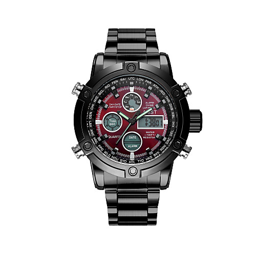 

WINNER Men's Fashion Watch Quartz Calendar / date / day Stainless Steel Band Casual Cool Black Silver