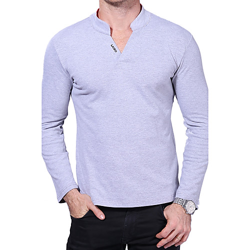 

Men's Polo Solid Colored Letter Plus Size Long Sleeve Daily Tops Cotton White Black Red