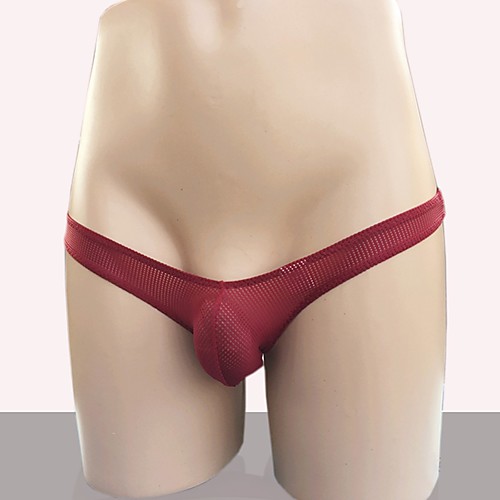 

Men's 1 Piece Ultra Sexy Panty Color Block White Black Wine M L XL