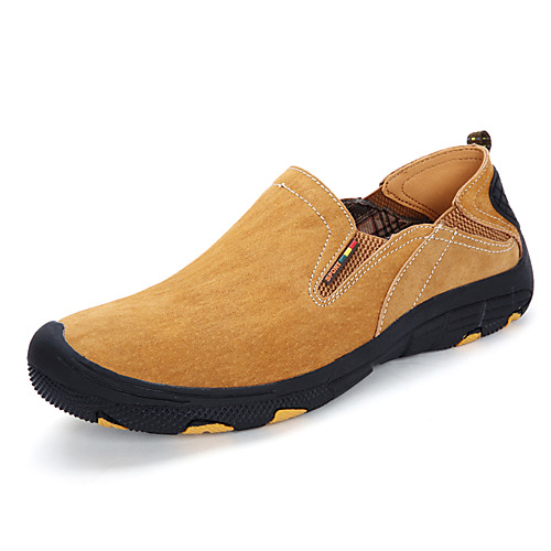 

Men's Loafers & Slip-Ons Comfort Casual Leatherette Pigskin Wine Yellow Khaki Fall Winter