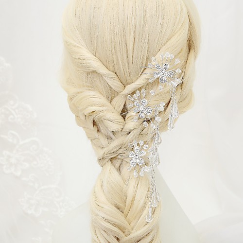 

Crystal / Rhinestone / Alloy Hair Pin with 3 Wedding / Special Occasion Headpiece