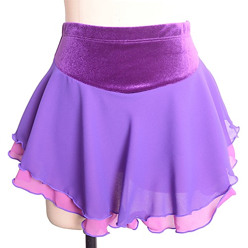 

Figure Skating Dress Women's Ice Skating Skirt Black Violet Blue Spandex Inelastic Training Competition Skating Wear Solid Colored Ice Skating Figure Skating