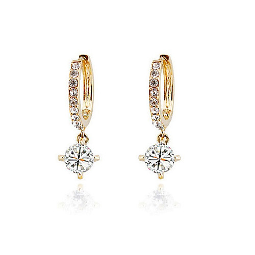 

Women's Cubic Zirconia Hoop Earrings Sweet Zircon Earrings Jewelry Gold / Silver For Party Daily