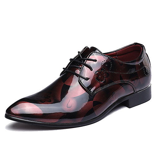 

Men's Oxfords Formal Shoes Printed Oxfords Fashion Boots Wedding Party & Evening Office & Career Walking Shoes Microfiber Black Red Blue Fall Spring / Split Joint / EU40