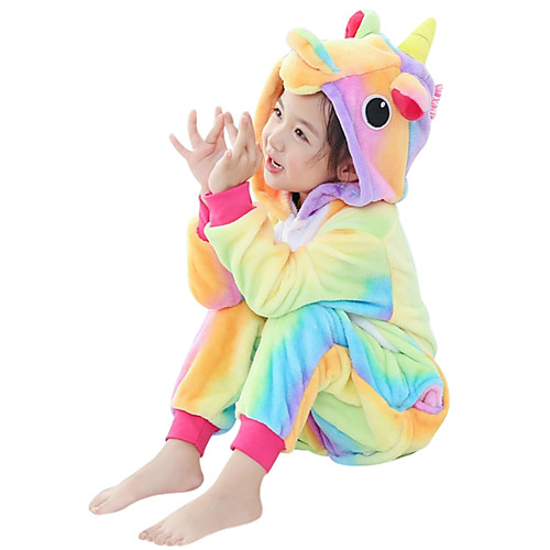 

Kid's Kigurumi Pajamas Unicorn Flying Horse Pony Onesie Pajamas Flannel Fabric Purple / Yellow / Pink Cosplay For Boys and Girls Animal Sleepwear Cartoon Festival / Holiday Costumes