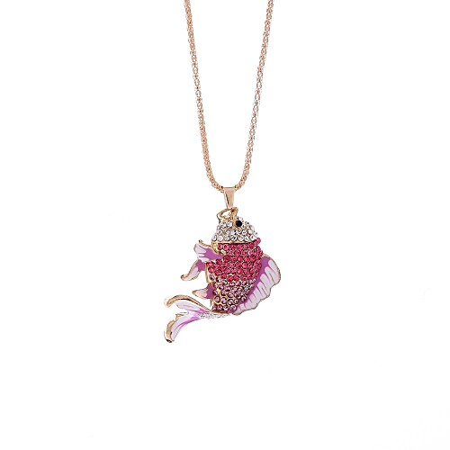 

Women's Pendant Necklace Chain Necklace Fish Simple Alloy Dark Blue Pink Necklace Jewelry One-piece Suit For Gift Evening Party