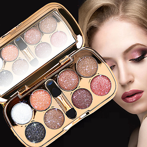 

8 Colors Eyeshadow Palette Powders Shimmer EyeShadow Matte Shimmer Formaldehyde Free Glitter Shine smoky Convenient Daily Makeup Halloween Makeup Party Makeup Cosmetic Gift