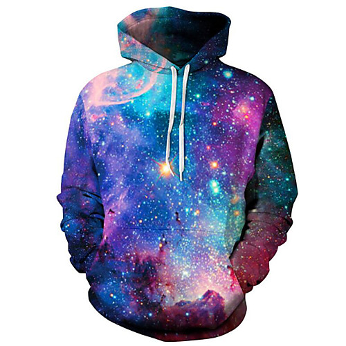 

Men's Hoodie Galaxy 3D Starry Sky Daily Weekend 3D Print Active Hoodies Sweatshirts Purple