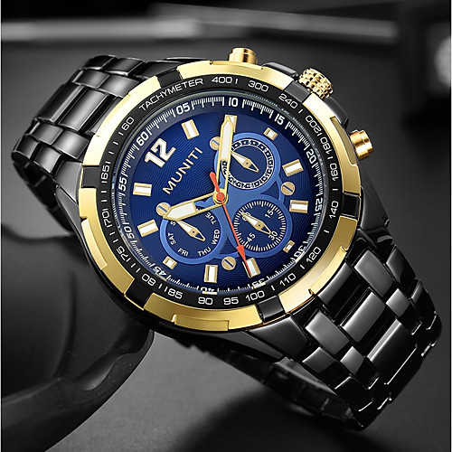 

Men's Wrist Watch Aviation Watch Quartz Stainless Steel Black / Silver 30 m Cool Large Dial Analog Luxury Classic Fashion - Black / Gold Blue Black / Silver One Year Battery Life / Mitsubishi LR626