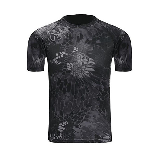 

Men's Hiking Tee shirt Outdoor Trainer Breathability Tee / T-shirt Summer Polyester Camping / Hiking Hunting Outdoor Black