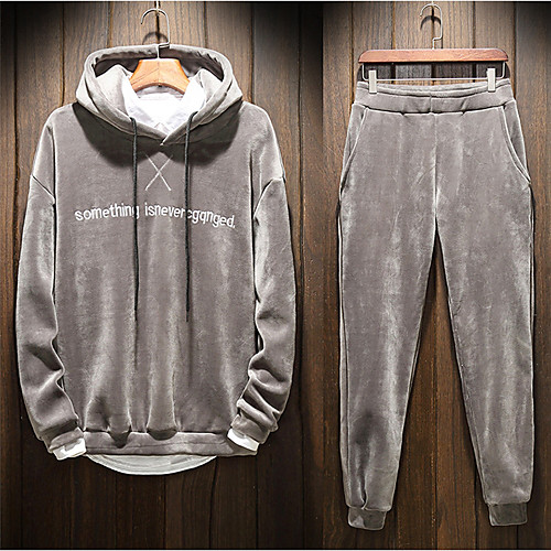 

Men's Plus Size Hoodie Solid Colored Hooded Going out Hoodies Sweatshirts Long Sleeve Long Black Gray