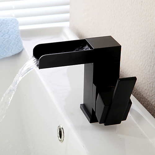 

Bathroom Sink Faucet - Waterfall Oil-rubbed Bronze Centerset Single Handle One HoleBath Taps