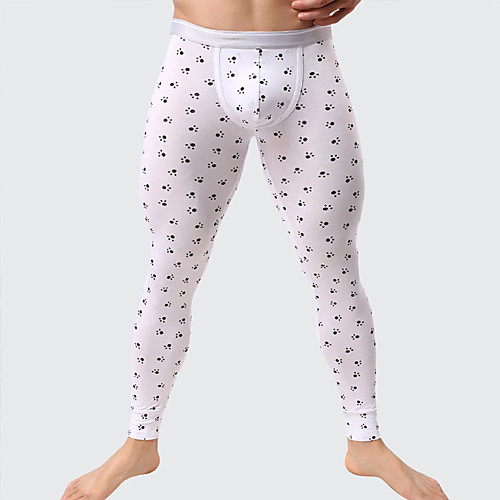 

Men's Cotton / Polyester Long Johns Check Animal Pattern / Print