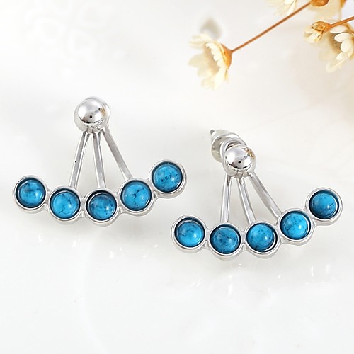 

Women's Turquoise Stud Earrings fan earrings Aquarius Ladies Simple Vintage Fashion western style Turquoise Earrings Jewelry Gold / Silver For Daily Office & Career