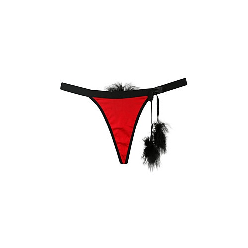 

Women's G-strings & Thongs Panties Color Block White Red One-Size