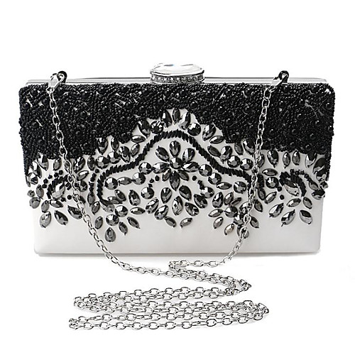 

Women's Crystals / Embroidery Polyester / Metal Clutch Black