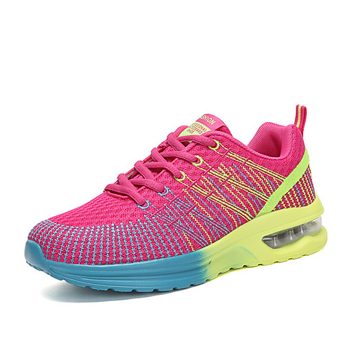 

Women's Athletic Shoes Flat Heel Round Toe Tulle Comfort Running Shoes Spring / Fall Gray / Purple / Fuchsia / Color Block / EU39