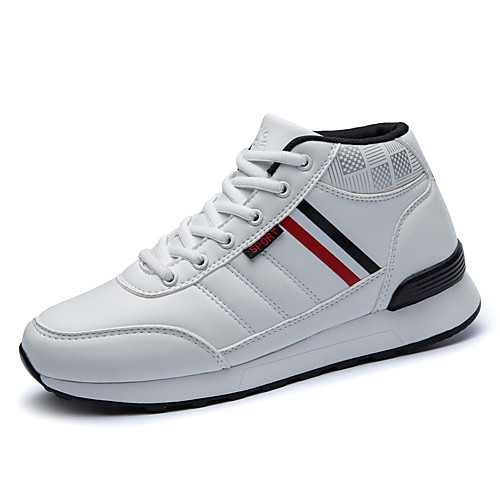 

Men's Sneakers Comfort Shoes Casual Outdoor PU White Black Color Block Fall Spring Summer