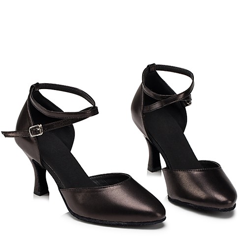 

Women's Modern Shoes Ballroom Shoes Salsa Shoes Line Dance Heel Customized Heel Black Red Gold Toggle Clasp