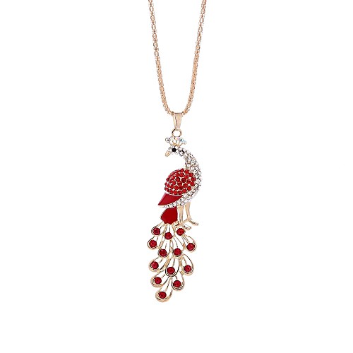 

Women's Pendant Necklace Chain Necklace Peacock Ladies Simple Alloy Red Pink Necklace Jewelry One-piece Suit For Gift Going out