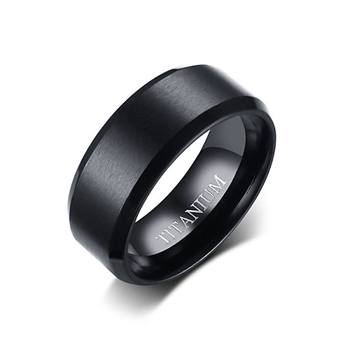

Men's Band Ring Black Titanium Steel Tungsten Steel Circle Simple Punk Fashion Daily Formal Jewelry Classic Style Basic Wedding