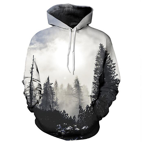 

Men's Plus Size Hoodie 3D Print Hooded Daily Hoodies Sweatshirts Long Sleeve Black / Spring / Winter