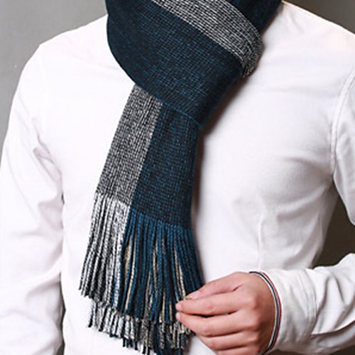 

Men's Classic & Timeless Rectangle Scarf - Lattice Classic Style / Winter