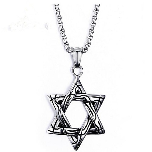 

Men's Pendant Necklace Star Star of David Pentagram Fashion scottish Titanium Steel Titanium Silver Necklace Jewelry One-piece Suit For Gift Daily