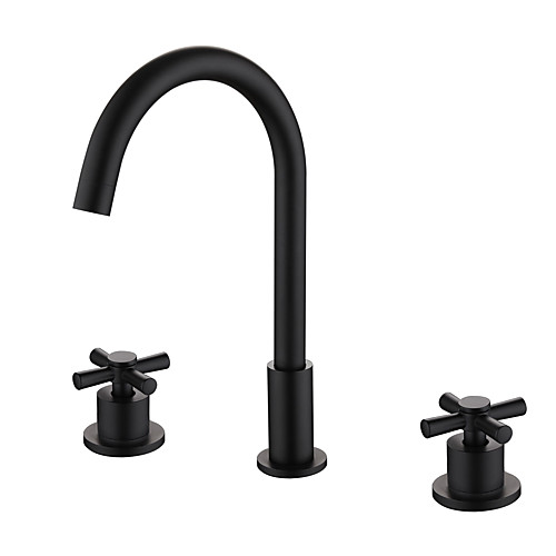 

Bathroom Sink Faucet - Widespread Electroplated Widespread Two Handles Three HolesBath Taps