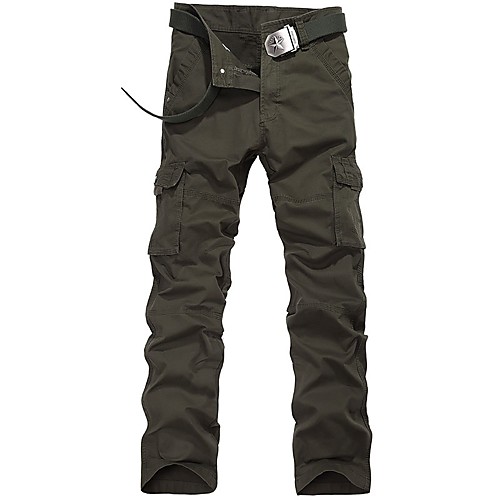 

Men's Hiking Cargo Pants Solid Color Winter Outdoor Multi-Pocket Wear Resistance Nylon Cotton Pants / Trousers Dark Green Hiking Outdoor Exercise Multisport S M L XL XXL