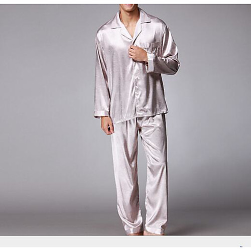 

Men's V Neck Suits Pajamas Solid Colored / Fall