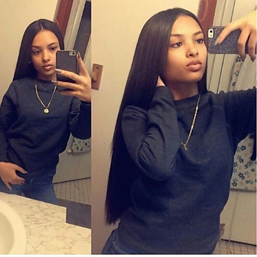 

Human Hair Lace Front Wig style Brazilian Hair Straight Wig 130% Density with Baby Hair Natural Hairline 100% Virgin Unprocessed Women's Long Human Hair Lace Wig