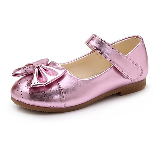 

Girls' Flats Comfort Flower Girl Shoes PU Little Kids(4-7ys) Casual Black Pink Gold Spring & Summer