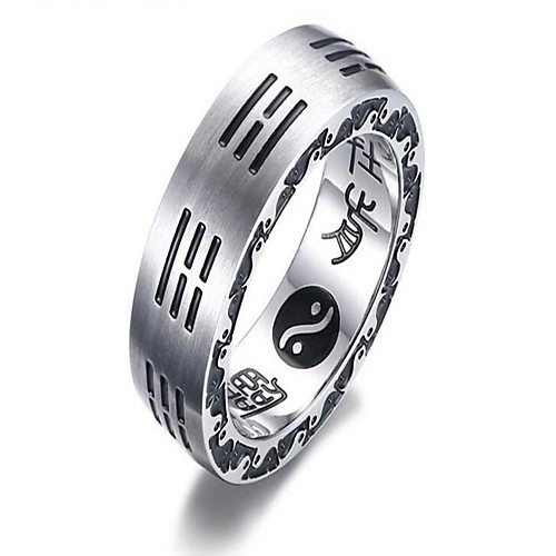 

Men's Ring Settings One-piece Suit Silver Titanium Steel Titanium Circle Vintage Gift Daily Jewelry