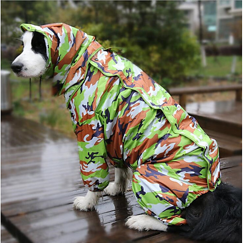 

Dog Rain Coat Puppy Clothes Reactive Print Waterproof Outdoor Dog Clothes Puppy Clothes Dog Outfits Camouflage Color Costume for Girl and Boy Dog Other Material S M L