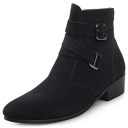 

Men's Boots Suede Shoes Combat Boots Casual Casual Suede Mid-Calf Boots Black Brown Fall Spring / Block Heel