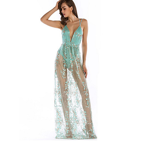 

Women's Strap Dress Maxi long Dress Blue Yellow Sleeveless Blue Solid Colored Summer Sequins S M L XL