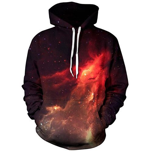 

Men's Plus Size Hoodie Print Hooded Daily Casual Hoodies Sweatshirts Long Sleeve Red / Spring / Winter