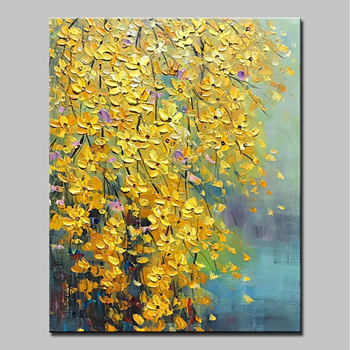 

Oil Painting Hand Painted Vertical Floral / Botanical Modern Stretched Canvas