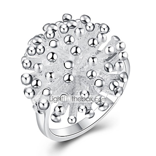 

Women's Band Ring Micro Pave Ring Silver Copper Silver Plated Ladies Fashion Party Daily Jewelry Flower Lovely