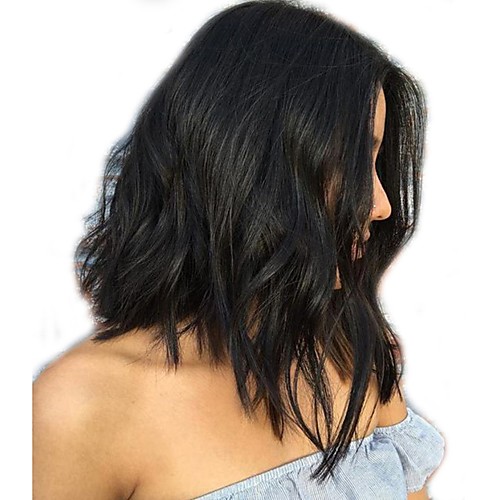 

Human Hair Glueless Full Lace Full Lace Wig Bob style Brazilian Hair Loose Wave Natural Wave Wig 130% Density with Baby Hair Bleached Knots Women's Short Medium Length Human Hair Lace Wig XCSUNNY