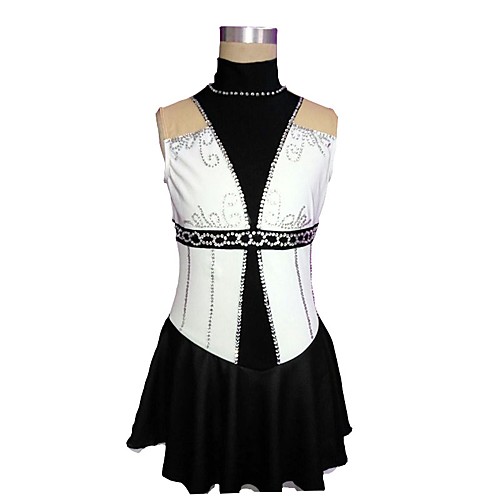 

Figure Skating Dress Women's Girls' Ice Skating Dress Black Spandex Inelastic Training Competition Skating Wear Solid Colored Sleeveless Ice Skating Figure Skating