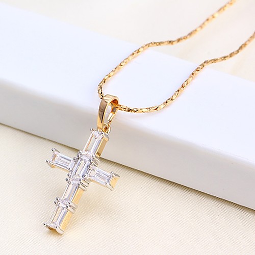 

Men's Women's Pendant Necklace Chain Necklace Cross Basic Rose Gold Plated Rose Gold Necklace Jewelry For Causal Daily