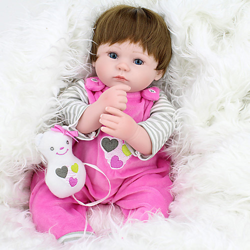 

NPKCOLLECTION 18 inch NPK DOLL Reborn Doll Girl Doll Baby Girl lifelike Cute Hand Made Child Safe Non Toxic Cloth 3/4 Silicone Limbs and Cotton Filled Body 45cm with Clothes and Accessories for