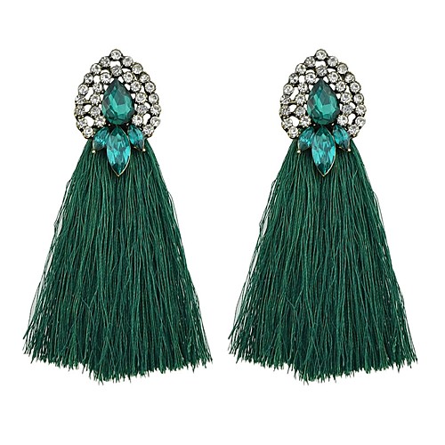 

Women's Drop Earrings Ladies Simple Basic Imitation Tourmaline Earrings Jewelry Green / Blue / Champagne For Daily Date