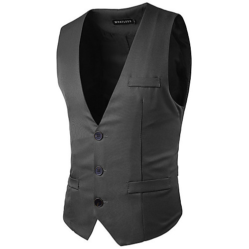

Black / Wine / Khaki Solid Colored Polyester Men's Suit - V Neck / Winter / Sleeveless / Work